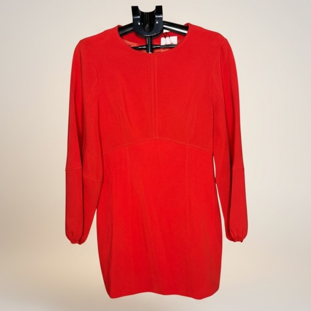 NWT Cinq à Sept Venetian Red Long Sleeve Mini Dress Size 12